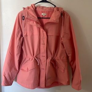 JCrew Coral rain jacket